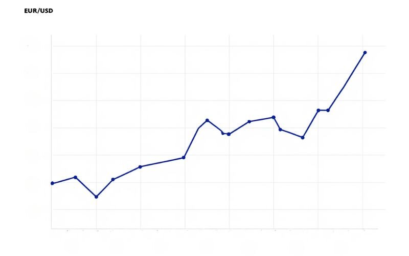 A line chart is the simplest way to visualize currency pair price movements