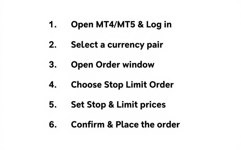 A step-by-step guide to placing a stop limit order on MT4/MT5
