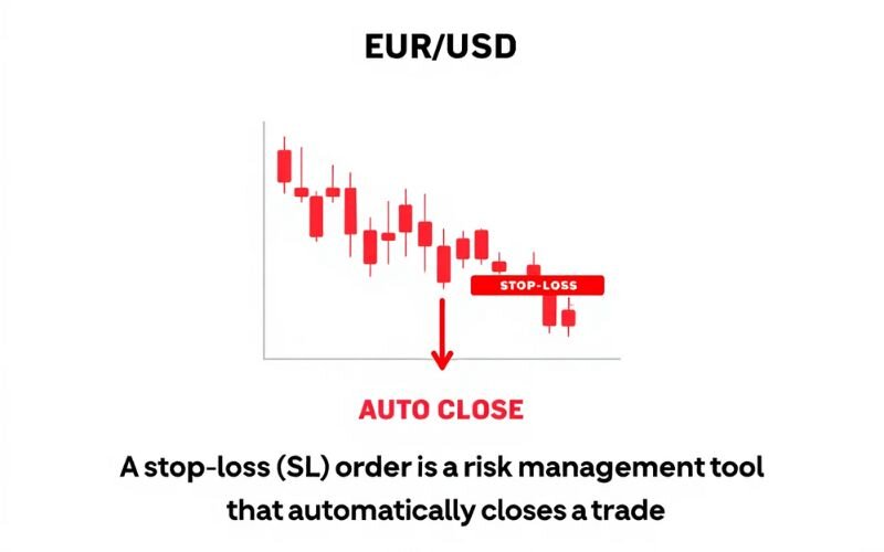 A stop-loss (SL) order is a risk management tool that automatically closes a trade