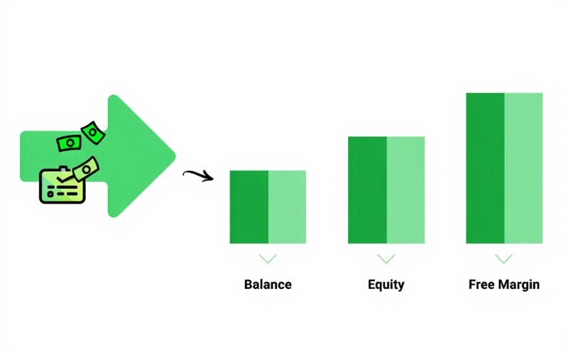 Depositing more capital increases your trading power by boosting equity and free margin