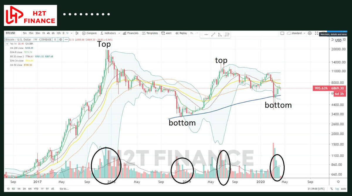 High volume confirms strong reversals, while low volume signals weakening trends