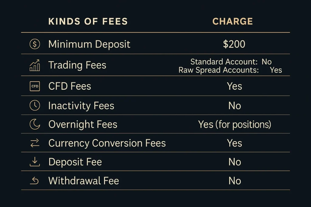 IC Markets provides a competitive & clear fee structure