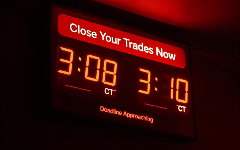 If you hold a position past 3:10 PM CT, you risk a rule violation
