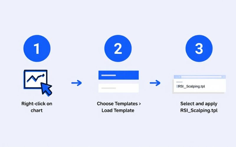 Reloading your saved strategy takes just three clicks on MT4/MT5