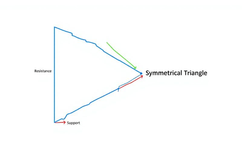 Symmetrical triangle can break either way