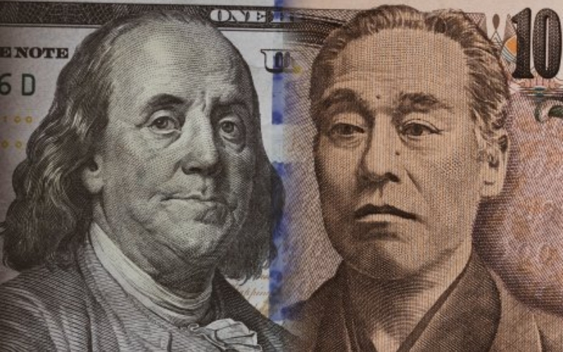 Yen strengthens as a traditional safe haven with USD/JPY falling to around 143.47